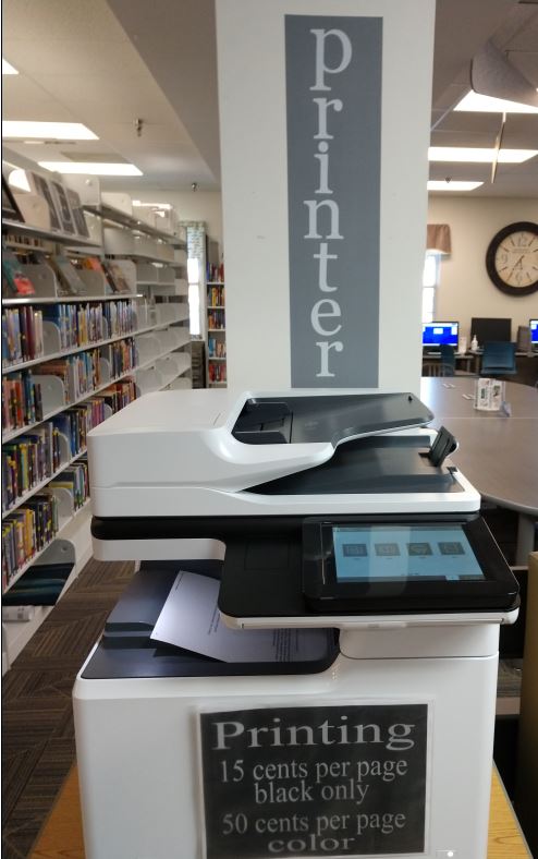 Image of the printer at the Main Library