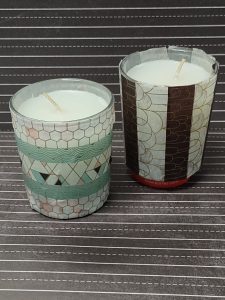 Image of completed washi tape votive candles