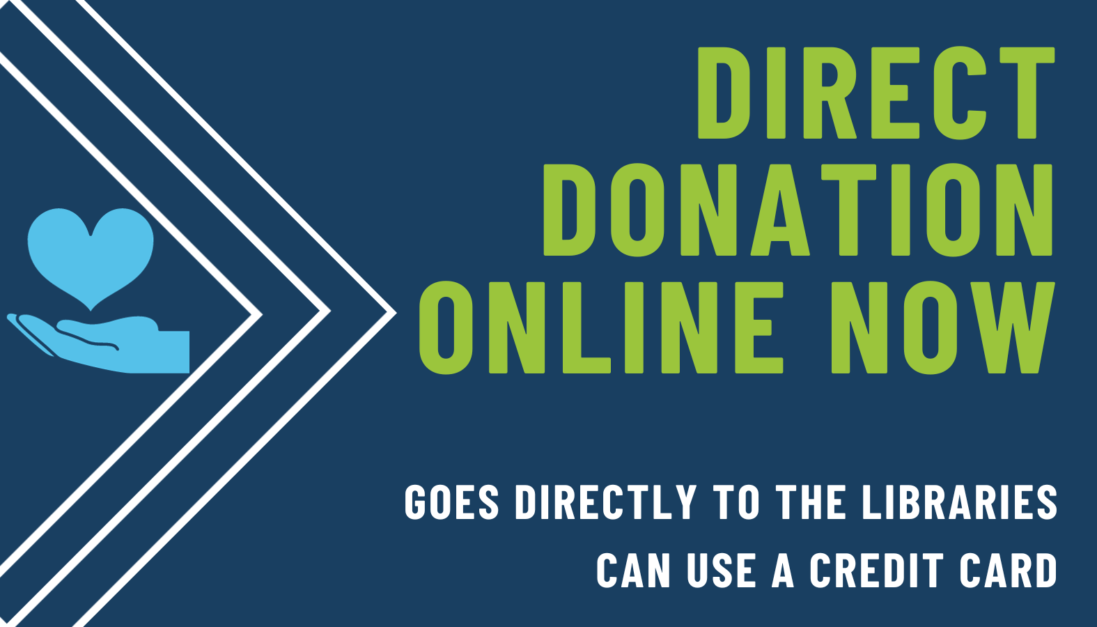 Direct donation online now: Goes directly to the libraries, can you a credit card