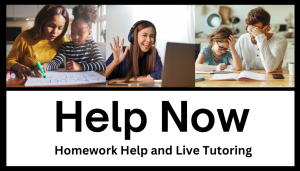 Button link to launch Help Now: Homework help and live tutoring