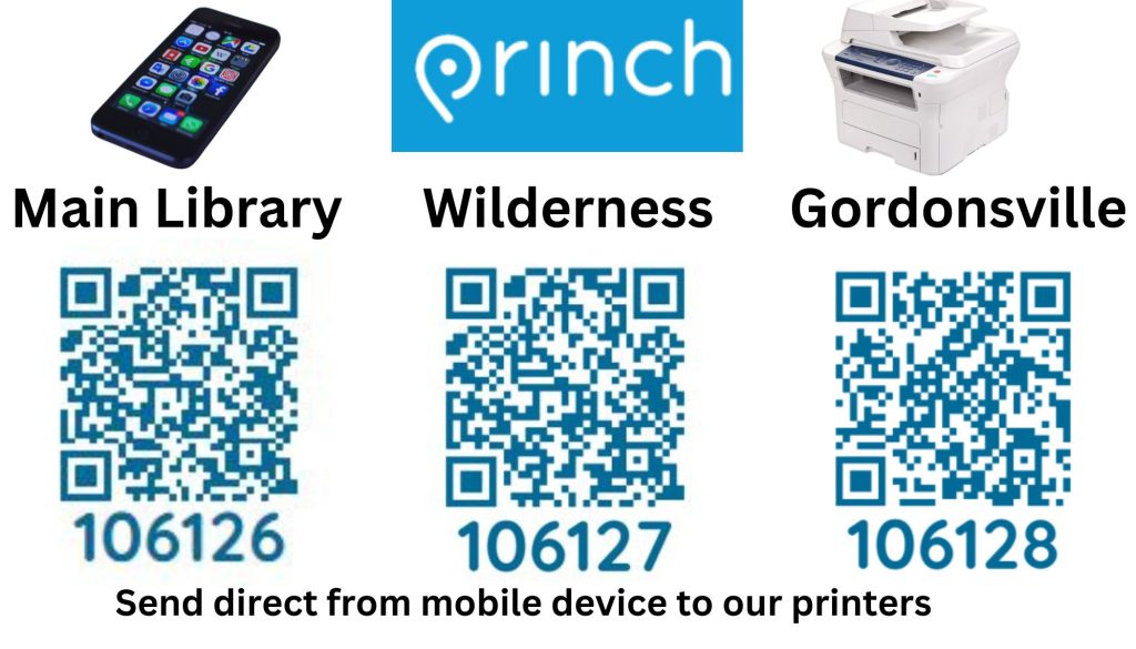 QR codes for direct printing to each branch using Princh