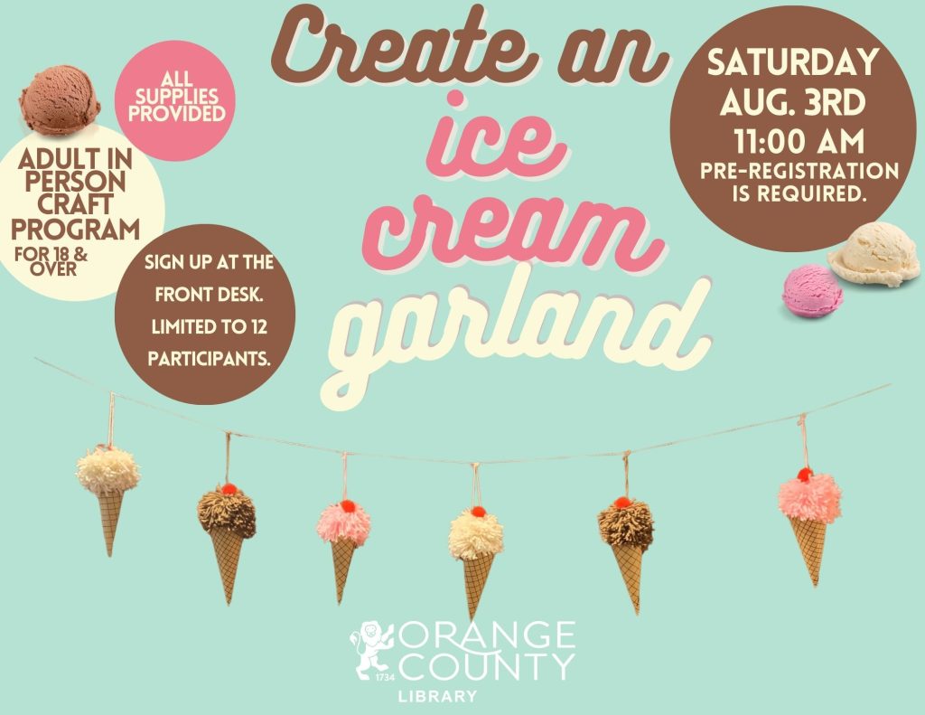poster showing ice cream cone garland craft