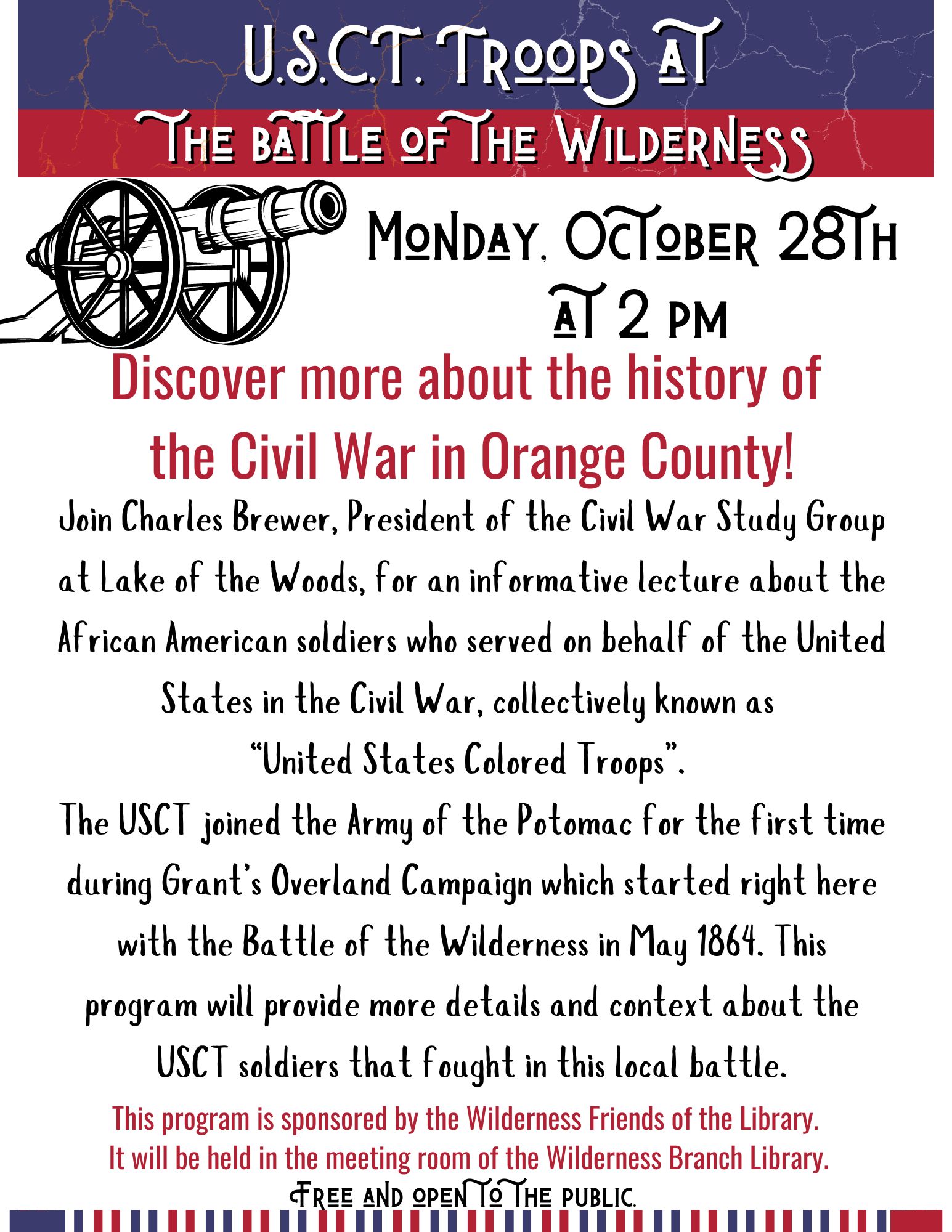 USCT at the Battle of the Wilderness Program Flyer