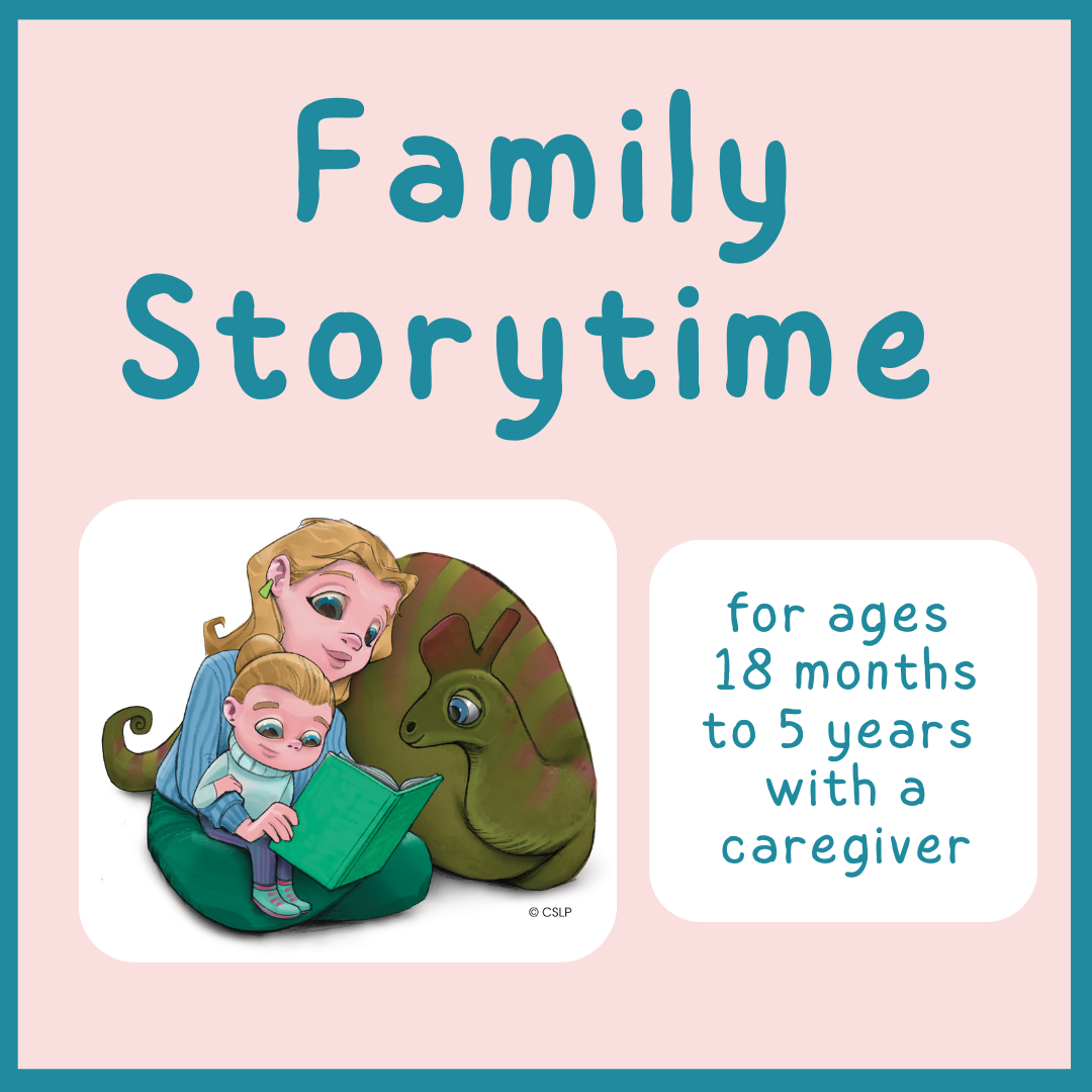 family storytime for ages 18 months to 3 years with a caregiver